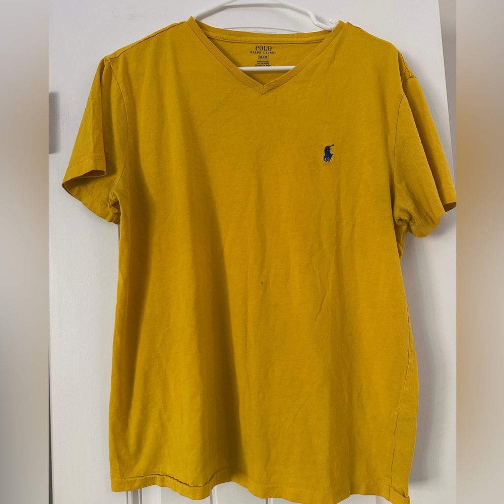 Polo by Ralph Lauren Men's Mustard V-Neck Tee